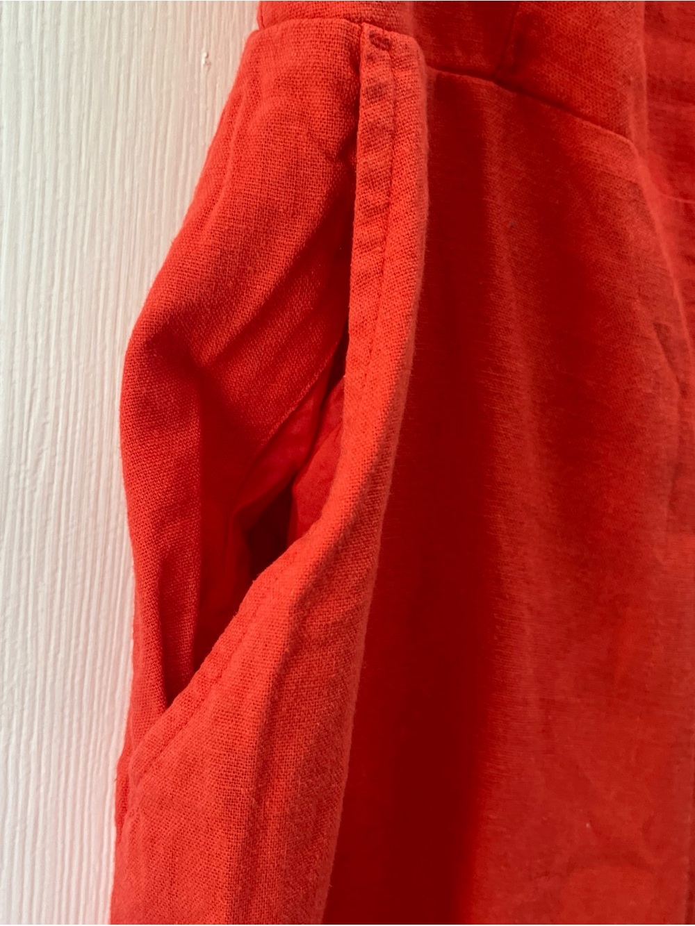 Old Navy orange coral Sleeveless Wide-Leg Linen-Blend Jumpsuit - Picture 3 of 6